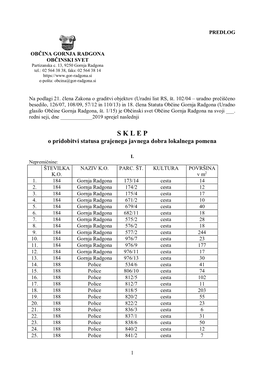 SKLEP O Pridobitvi Statusa Grajeno Javno Dobro 2017-18-19-CESTE