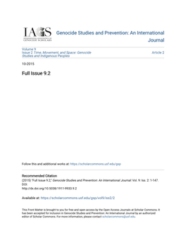 Genocide Studies and Prevention: an International Journal