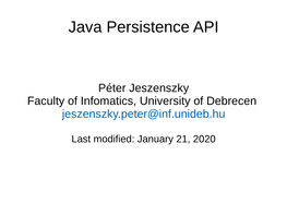 Java Persistence API