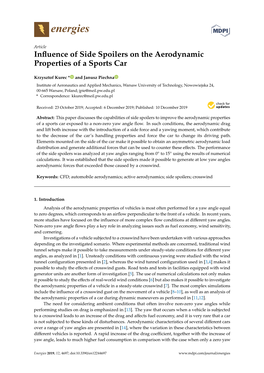 Influence of Side Spoilers on the Aerodynamic Properties of a Sports