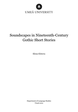 Soundscapes in Nineteenth-Century Gothic Short Stories