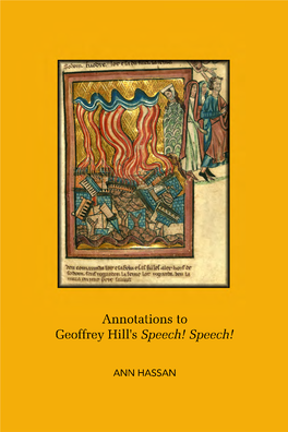 Annotations to Geoffrey Hill's Speech! Speech!
