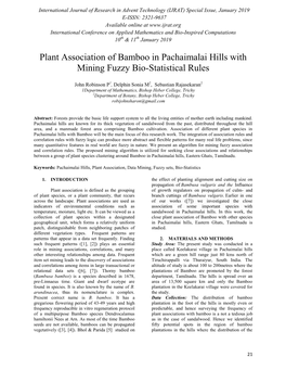 Plant Association of Bamboo in Pachaimalai Hills with Mining Fuzzy Bio-Statistical Rules