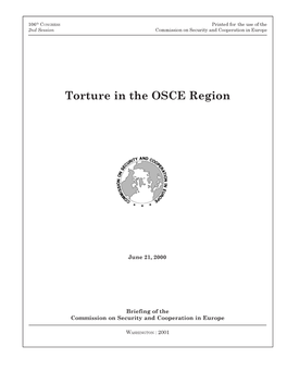 Torture in the OSCE Region--Brefing of 06/21/00