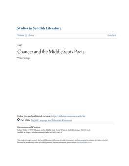 Chaucer and the Middle Scots Poets Walter Scheps