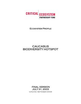 Caucasus Biodiversity Hotspot