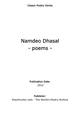 Namdeo Dhasal - Poems