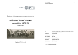 All England Women's Hockey Association (AEWHA)