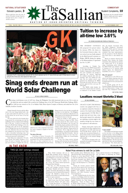 Sinag Ends Dream Run at World Solar Challenge