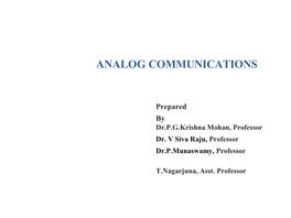 Analog Communications