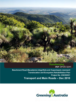 Translocation and Ecosystem Rehabilitation Plan (Project No. 23