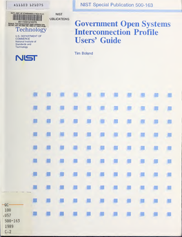 Government Open Systems Interconnection Profile Users' Guide