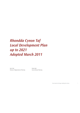 BD27 Rhondda Cynon Taff Local Development Plan