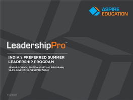 INDIA's PREFERRED SUMMER LEADERSHIP PROGRAM