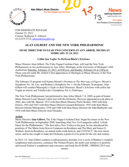Alan Gilbert and the New York Philharmonic