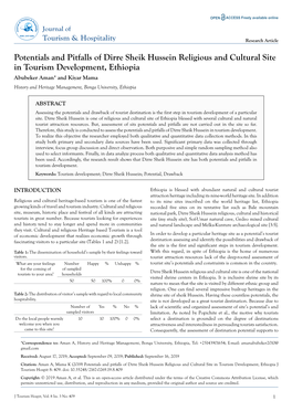 Potentials and Pitfalls of Dirre Sheik Hussein Religious and Cultural Site