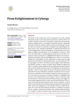 From Enlightenment to Cyborgs