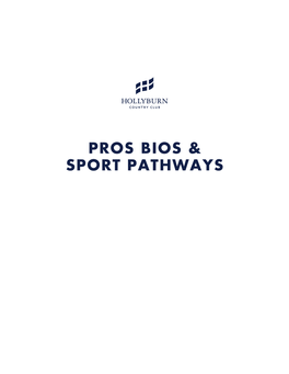 Pros Bios & Sport Pathways