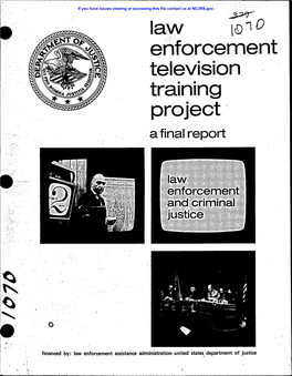 Enforcement Television Training Project a Final Report