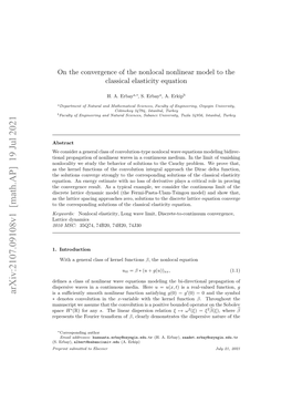 On the Convergence of the Nonlocal Nonlinear Model to The