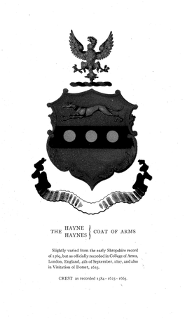 The Hayne I Coat of Arms Haynes)