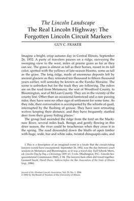 The Forgotten Lincoln Circuit Markers Guy C