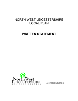 North West Leicestershire Local Plan Written Statement