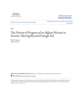 The Notion of Progress of an Afghan Woman in Society