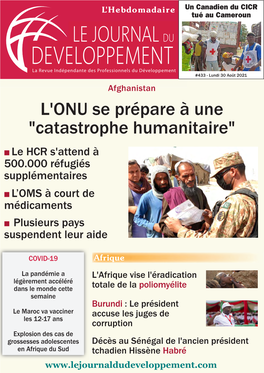 Le Journal Du Développement #433 (30 Août 2021)
