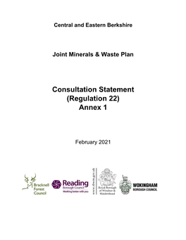 Consultation Statement (Regulation 22) Annex 1