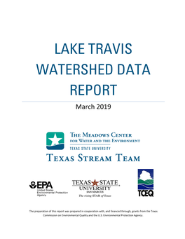 LAKE TRAVIS WATERSHED DATA REPORT March 2019