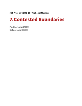 7. Contested Boundaries