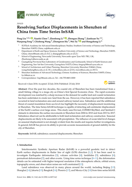 Resolving Surface Displacements in Shenzhen of China from Time Series Insar