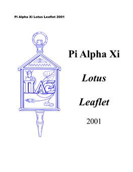 Pi Alpha Xi Lotus Leaflet 2001