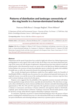 Patterns of Distribution and Landscape Connectivity of the Stag Beetle in a Human-Dominated Landscape