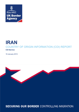 IRAN COUNTRY of ORIGIN INFORMATION (COI) REPORT COI Service