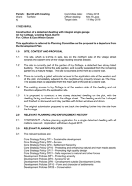 Parish: Burrill with Cowling Committee Date: 3 May 2018 Ward: Tanfield Officer Dealing: Mrs H Laws 1 Target Date: 11 May 2018