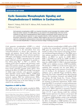 Cyclic Guanosine Monophosphate Signaling and Phosphodiesterase-5 Inhibitors in Cardioprotection