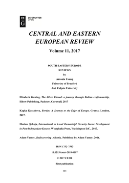 CENTRAL and EASTERN EUROPEAN REVIEW Volume 11, 2017