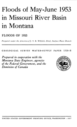 Floods of May-June 1953 in Missouri River Basin in Montana