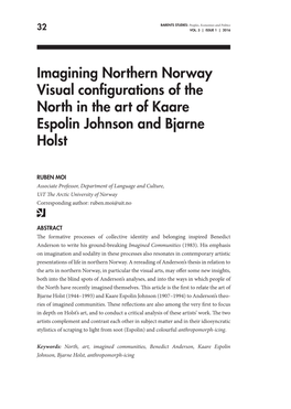 Imagining Northern Norway Visual Configurations of the North in the Art of Kaare Espolin Johnson and Bjarne Holst
