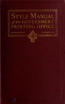 Style Manual of the Government Printing Office