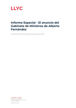 Informe Especial - El Anuncio Del Gabinete De Ministros De Alberto Fernández