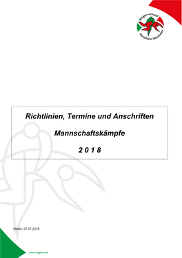 Richtlinien, Termine Und Anschriften Mannschaftskämpfe 2 0