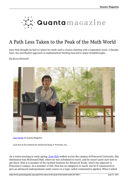 A Path Less Taken to the Peak of the Math World