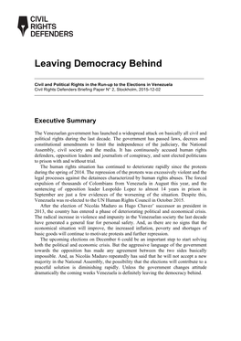 Leaving Democracy Behind