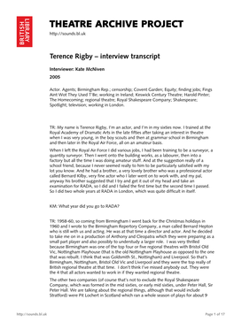 Interview with Terence Rigby
