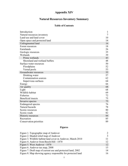 Appendix XIV Natural Resources Inventory Summary