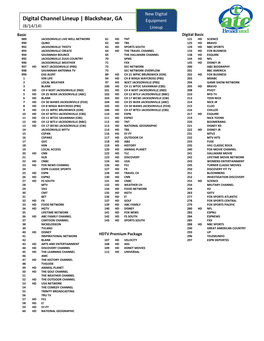 Digital Channel Lineup | Blackshear, GA