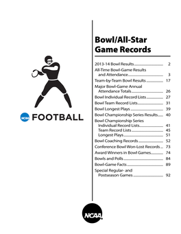 Bowl/All-Star Game Records